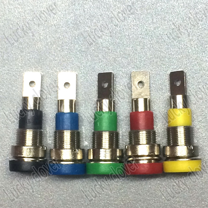 10x4mm 바나나 잭 핀 패널 소켓 바인딩 포스트 터미널 테스트 커넥터 5 색